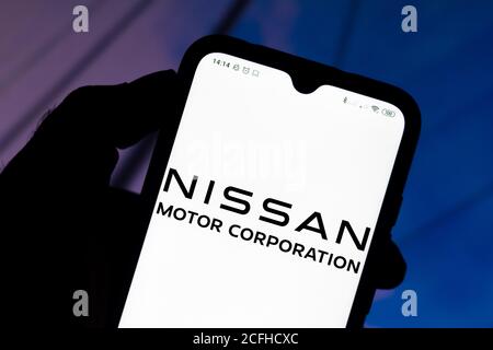 Brésil. 19 août 2020. Sur cette photo, le logo Nissan Motor Corporation est affiché sur un smartphone. Credit: Rafael Henrique/SOPA Images/ZUMA Wire/Alamy Live News Banque D'Images