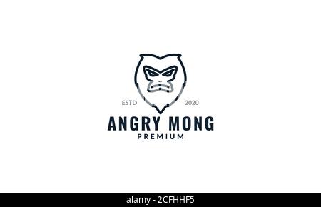 motif singe ou tête de singe angry Illustration de Vecteur