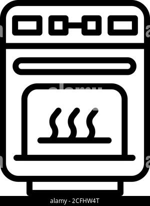 Icône de four à convection électrique, style de contour Illustration de Vecteur