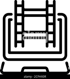 Créer une icône vidéo, style de contour Illustration de Vecteur