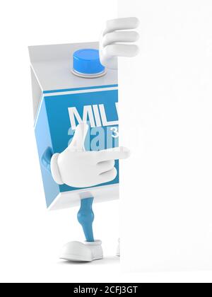 Caractère de boîte de lait isolé sur fond blanc Banque D'Images