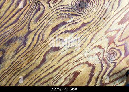 surface en bois jaune avec toile de fond texturée à nervures brunes Banque D'Images