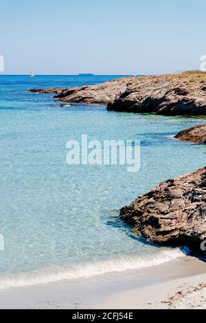 Paysage marin sauvage sur le sentier des douaniers, au Cap Corse, Corse Banque D'Images