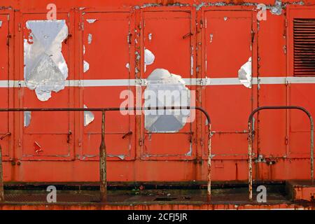 Quelques détails rouillés de wagons de chemin de fer rejetés en Basse-Autriche Banque D'Images