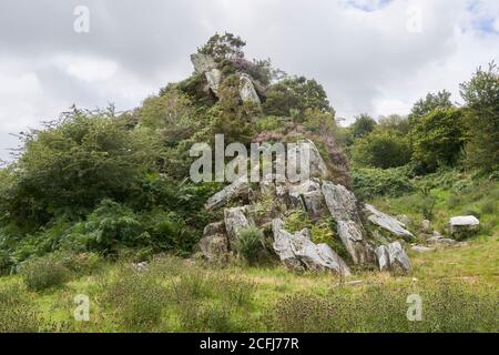 Craig Rhos-y-Felin, Pont Saeson. Croswell, Pembrokeshire, où des pierres bleues de Stonehenge ont été extraites Banque D'Images