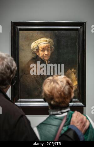 Pays-Bas, Amsterdam, 2019, le Rijksmuseum. Exposition tous les Rembrandt. Rembrandt. Autoportrait comme apôtre Paul. 1661. Banque D'Images