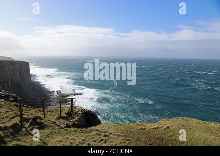 Vue de Dunnet Head par temps orageux, au nord de l'Écosse Banque D'Images