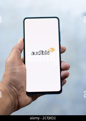 Assam, inde - 6 septembre 2020 : logo Audible sur l'écran du téléphone image de stock. Banque D'Images