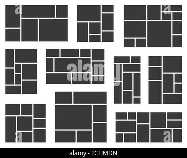 Ensemble de collage photo. Carte d'humeur vectorielle. Tableau d'humeur à thème créatif, modèle de logo, cadres de collage. Illustration de Vecteur