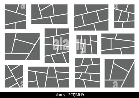 Modèles cadres de collage pour photos ou bandes dessinées. Ensemble de vecteurs Illustration de Vecteur