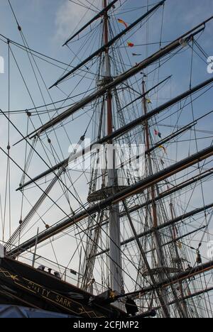 La tondeuse à thé historique « Cutty Sark » est exposée en permanence à Greenwich, Londres Banque D'Images