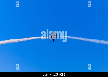 San Francisco, États-Unis - 7 octobre 2017 : Patriots Jet Team équipe acrobatique Aero L-39 Albatros avions volant en formation à l'Airshow de la semaine de la flotte Banque D'Images