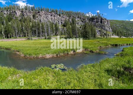 Obsidian Cliff dans le parc national de Yellowstone Banque D'Images