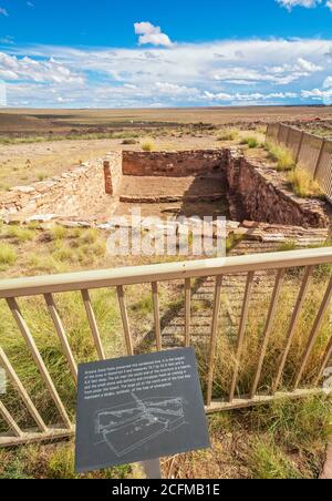 Arizona, Winslow, parc national d'Homolovi, sites archéologiques de Puebloan de Hopi Banque D'Images