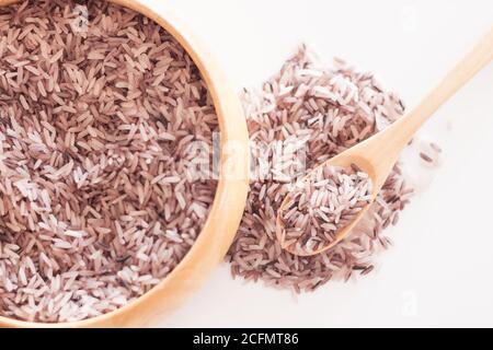 Berry le riz dans un bol en bois, stock photo Banque D'Images