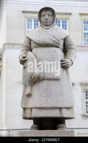 Statue d'une femme de poisson sur le site d'un ancien Marché aux poissons à Copenhague Banque D'Images