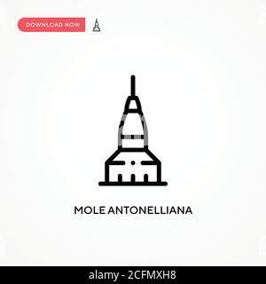 Mole antonelliana icône vecteur. Illustration moderne et simple à vecteur plat pour site Web ou application mobile Illustration de Vecteur