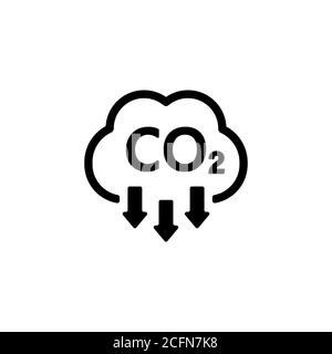 Icône CO2. Symbole de réduction des émissions de dioxyde de carbone. Vecteur sur fond blanc isolé. SPE 10 Illustration de Vecteur