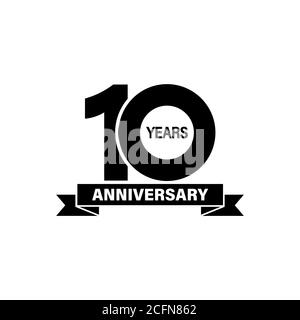 Joyeux Anniversaire 10 Ans 10 Annees Design Avec Le Chiffre Le Texte Et L Etiquette De L Element De La Geometrie Coloree En Langue Portugaise Vecteur Eps10 Image Vectorielle Stock Alamy