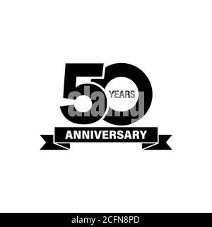 bannière anniversaire 50 ans. Vecteur sur fond blanc isolé. SPE 10 Illustration de Vecteur