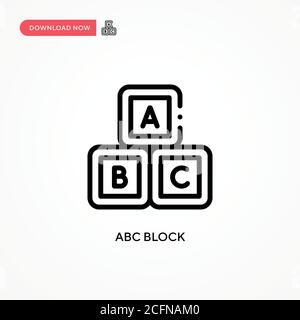 Icône de vecteur de bloc ABC. Illustration moderne et simple à vecteur plat pour site Web ou application mobile Illustration de Vecteur