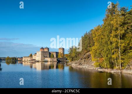 Château médiéval d'Olavinlinna à Savonlinna, Finlande Banque D'Images