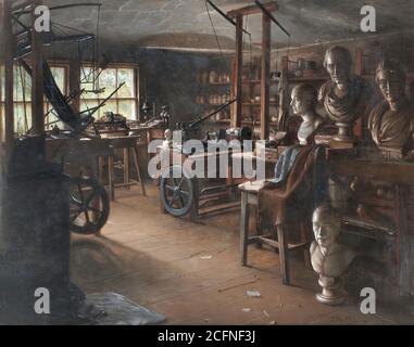 Pratt Jonathan - salle de travail de James Watt Heathfield Hall - British School - 19e siècle Banque D'Images