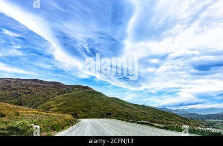 Cardrona Road, Otago, Île du Sud, Nouvelle-Zélande, Océanie. Banque D'Images