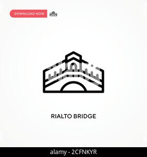 Icône de vecteur pont du Rialto. Illustration moderne et simple à vecteur plat pour site Web ou application mobile Illustration de Vecteur