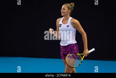 Kristyna Pliskova de la République tchèque jouant en double au Tournoi de tennis obligatoire China Open Premier 2019 Banque D'Images