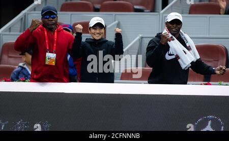 Naomi Osakas équipe en action lors de son quart de finale match à Le tournoi de tennis obligatoire China Open Premier 2019 Banque D'Images