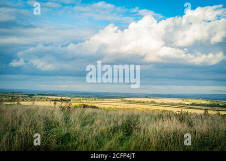 West Illsley, Berkshire, Royaume-Uni. 6 septembre 2020. Vue depuis la randonnée à travers le ridgeway près de West Illsley. Credit: Sidney Bruere/Alay Live News Banque D'Images