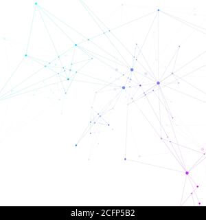 Abstract background plexus connectés avec lignes et points. Le débit de l'onde. Effet géométrique Plexus Big data avec des composés. Plexus, matrice minimale des lignes Banque D'Images