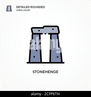 Icône de vecteur Stonehenge. Concepts modernes d'illustration vectorielle. Facile à modifier et à personnaliser. Illustration de Vecteur