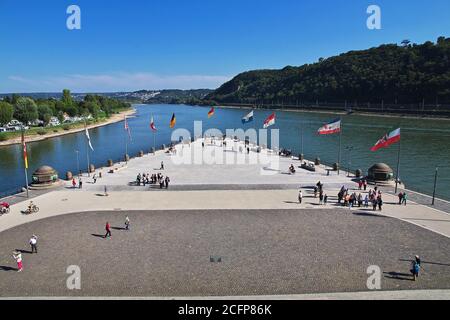 Koblenz sur le Rhin et la Moselle, Allemagne Banque D'Images