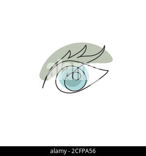 Œil de Doodle dessiné à la main avec une ligne continue Illustration de Vecteur