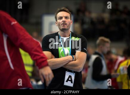 Christian Berge, entraîneur en chef de la Norvège, a été vu en marge du match de handball masculin entre la Norvège et le Danemark lors du tournoi de la Ligue d'or à Oslo (Gonzales photo/Jan-Erik Eriksen). Oslo, le 07 novembre 2015. Banque D'Images