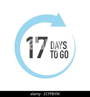 Dix-sept jours à partir de l'icône. Symbole rond avec flèche bleue. Illustration de Vecteur