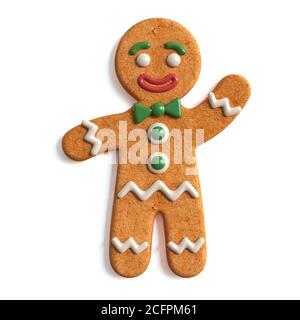 Le rendu 3d de Gingerbread MAN est isolé sur fond blanc Banque D'Images