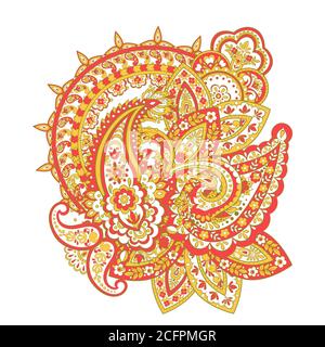 Motif cachemire sans couture dans le style indien. Illustration vectorielle florale Illustration de Vecteur