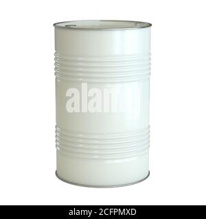 Cylindre blanc isolé sur le rendu 3d blanc d'arrière-plan Banque D'Images