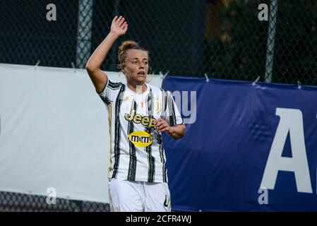 (9/6/2020) Aurora Galli de Juventus les femmes en action pendant la série des femmes UN match de football Juventus les femmes contre Saint-Marin. Juventus a gagné plus de 2-0 Saint-Marin au Centre Juventus de Turin (photo par Alberto Gandolfo/Pacific Press/Sipa USA) Banque D'Images