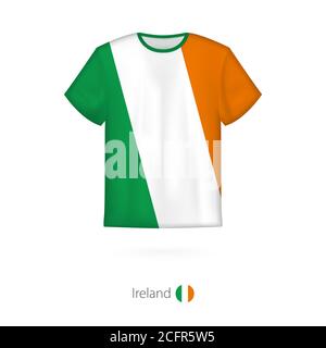 Motif T-shirt avec drapeau de l'Irlande. Modèle vectoriel pour t-shirt. Illustration de Vecteur