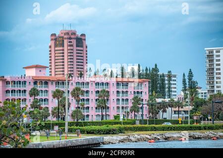 Boca Raton bâtiments le long de la rivière de South Inlet Park au coucher du soleil, Floride - Etats-Unis Banque D'Images