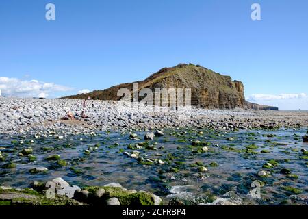 La plage de Llantwart Major sur la côte sud de Glamourgan, pays de Galles, Royaume-Uni. Banque D'Images