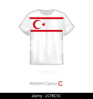 T-shirt avec drapeau de Chypre du Nord. Modèle vectoriel pour t-shirt. Illustration de Vecteur