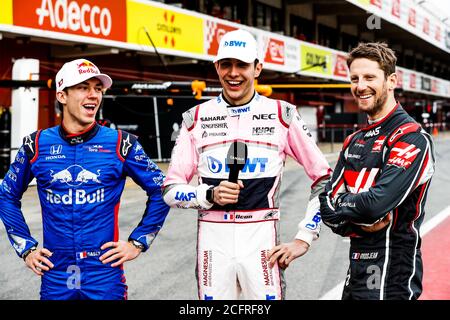 GASLY Pierre (fra), Scuderia Toro Rosso Honda STR13, OCON Esteban (fra), Force India F1 VJM11, GROSJEAN Romain (fra), Haas F1 Team VF-18 Ferrari, portrait Canal+ lors des épreuves d'hiver de Formule 1 2018 à Barcelone, Espagne de février 26 à mars 01 - photo Florent Gooden / DPPI crédit: LM/DPPI/DPPI/Florent Gooden/Alamy Live News Banque D'Images