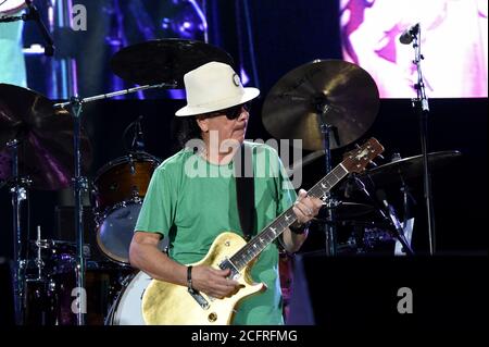 Milan Italie 21/07/2016 Carlos Santana concert à l'Assago Arène d'été Banque D'Images