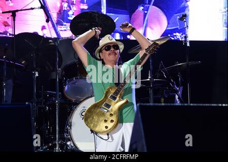 Milan Italie 21/07/2016 Carlos Santana concert à l'Assago Arène d'été Banque D'Images