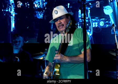 Milan Italie 21/07/2016 Carlos Santana concert à l'Assago Arène d'été Banque D'Images